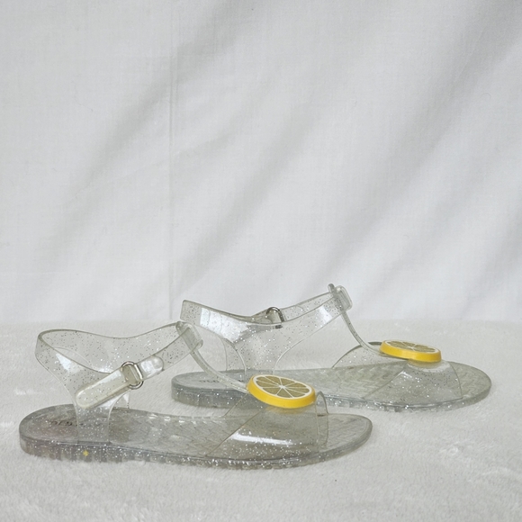 OLD NAVY | Toddler Girl's Clear & Yellow Lemon 🍋 Print Jelly Sandals - Picture 5 of 11